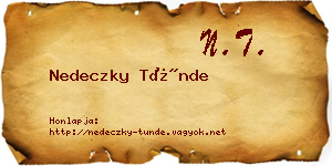 Nedeczky Tünde névjegykártya